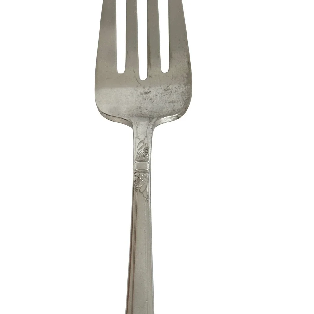 Vintage 1939 Starlight Stratford Plate Cold Meat Serving Fork Silverplate 8 5/8